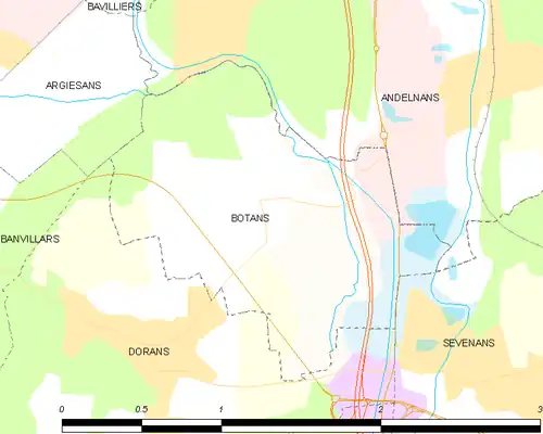 Detailkaart van de gemeente