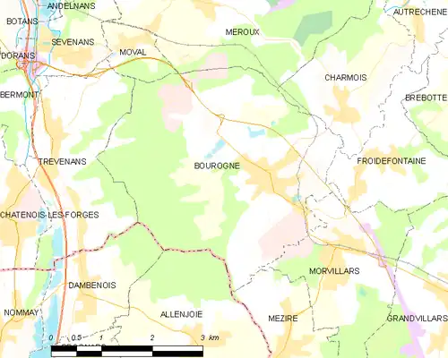 Detailkaart van de gemeente