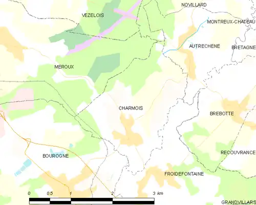 Detailkaart van de gemeente