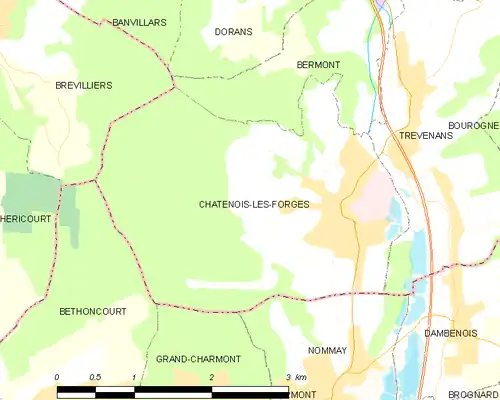 Detailkaart van de gemeente