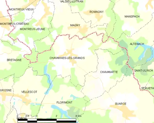 Detailkaart van de gemeente