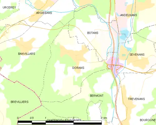 Detailkaart van de gemeente