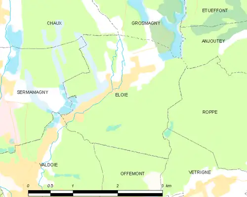 Detailkaart van de gemeente