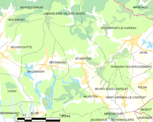 Detailkaart van de gemeente