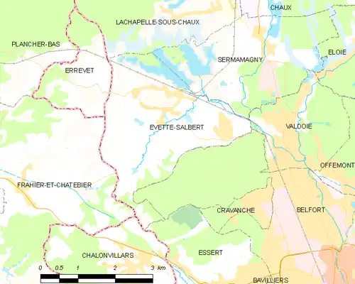 Detailkaart van de gemeente