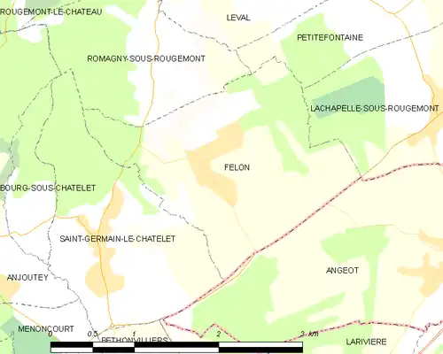 Detailkaart van de gemeente