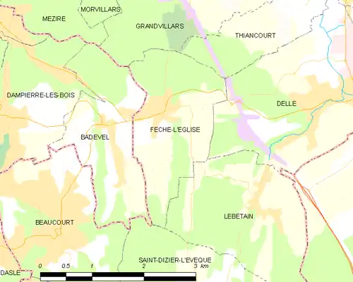 Detailkaart van de gemeente