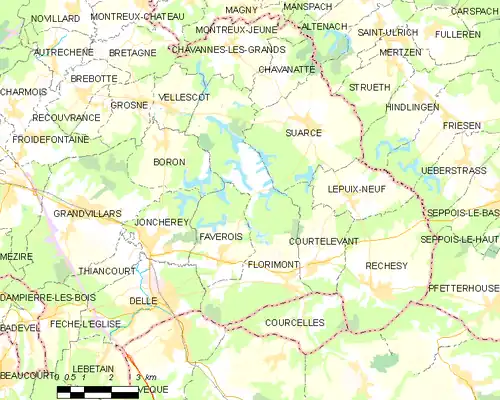 Detailkaart van de gemeente