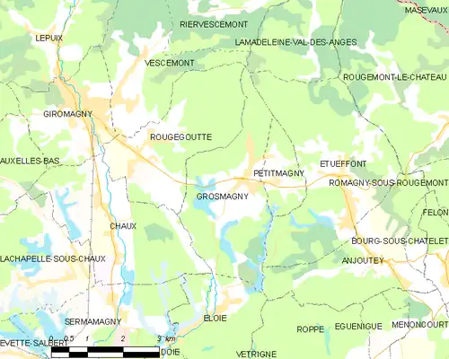 Detailkaart van de gemeente