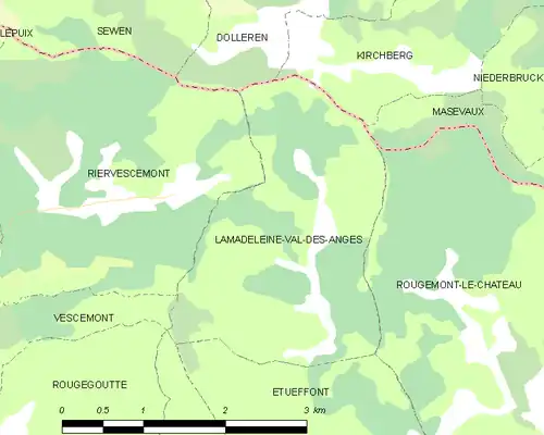 Detailkaart van de gemeente