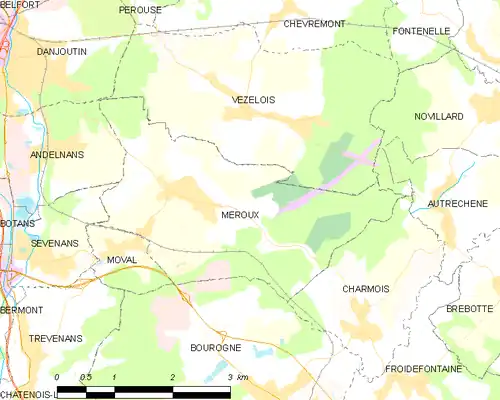 Detailkaart van de gemeente