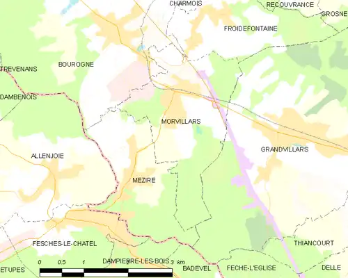 Detailkaart van de gemeente