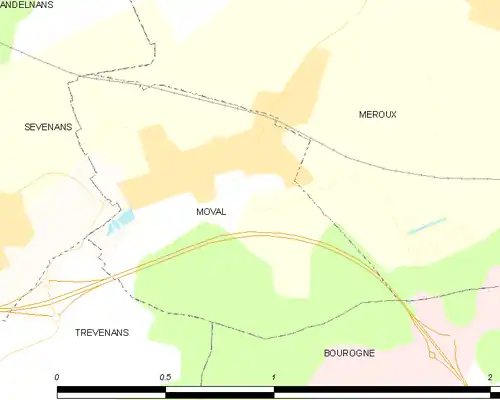 Detailkaart van de gemeente