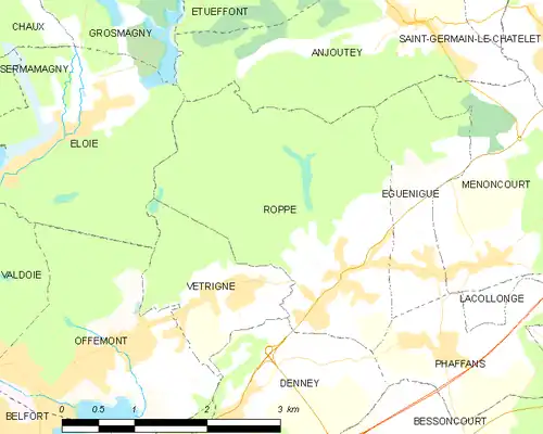 Detailkaart van de gemeente