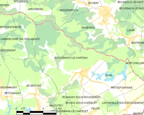 Detailkaart van de gemeente