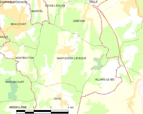 Detailkaart van de gemeente