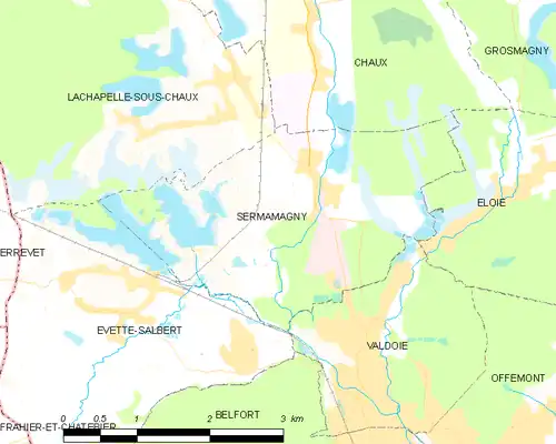 Detailkaart van de gemeente