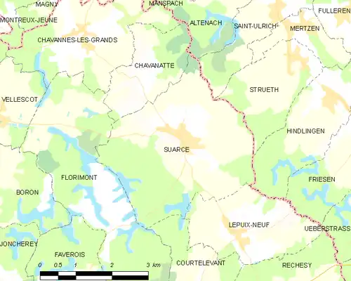 Detailkaart van de gemeente