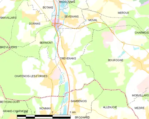 Detailkaart van de gemeente