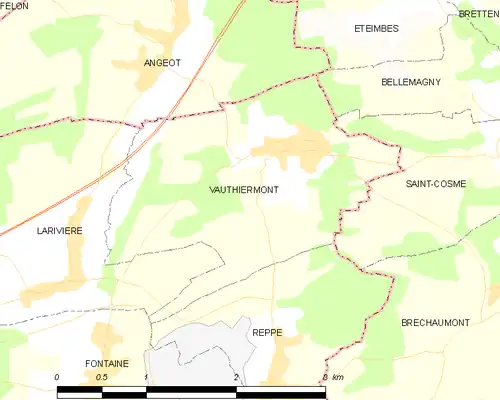 Detailkaart van de gemeente