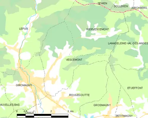 Detailkaart van de gemeente