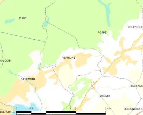 Detailkaart van de gemeente