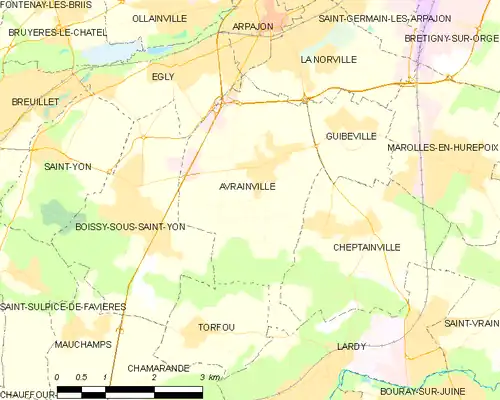 Detailkaart van de gemeente