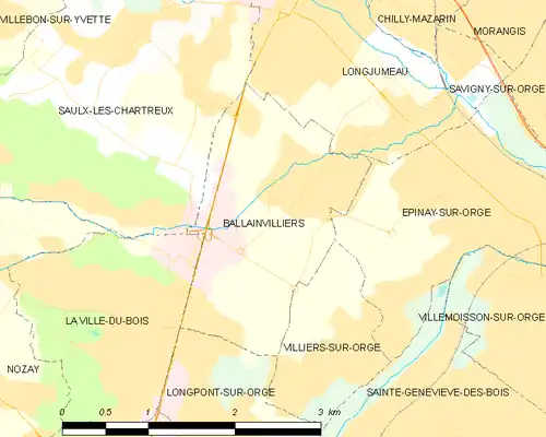 Detailkaart van de gemeente