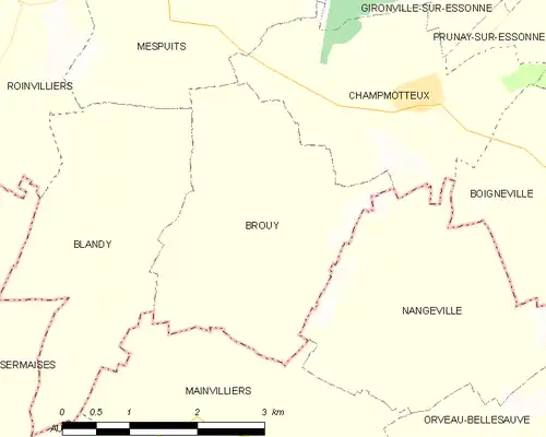 Detailkaart van de gemeente