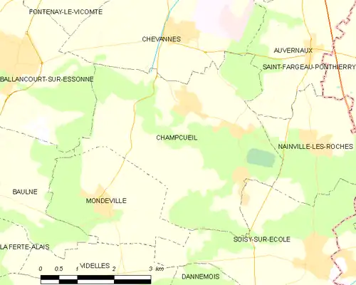 Detailkaart van de gemeente