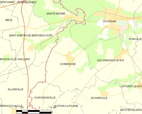 Detailkaart van de gemeente