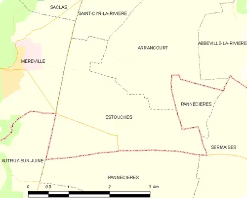 Detailkaart van de gemeente