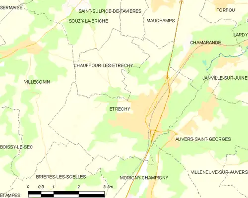 Detailkaart van de gemeente