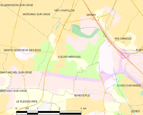 Detailkaart van de gemeente