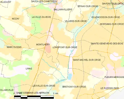 Detailkaart van de gemeente