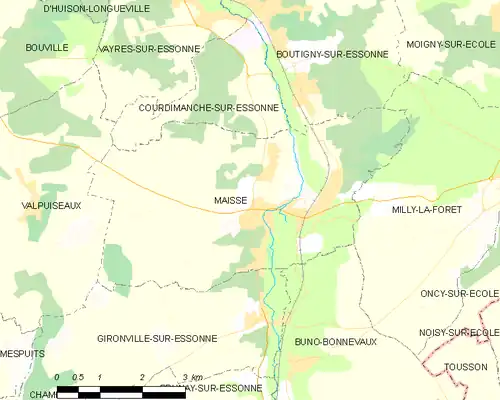 Detailkaart van de gemeente