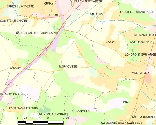 Detailkaart van de gemeente