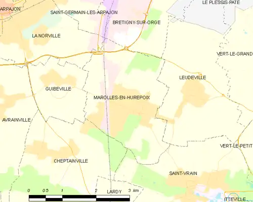 Detailkaart van de gemeente