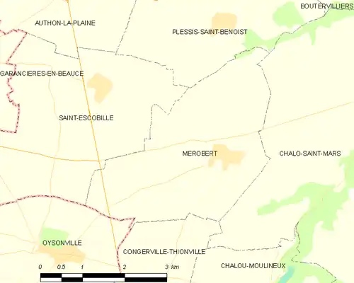 Detailkaart van de gemeente