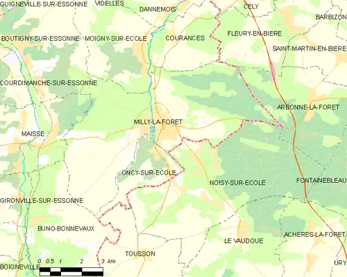 Detailkaart van de gemeente