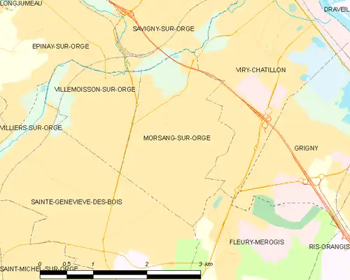 Detailkaart van de gemeente