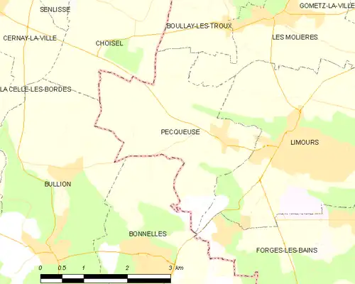 Detailkaart van de gemeente