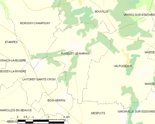 Detailkaart van de gemeente