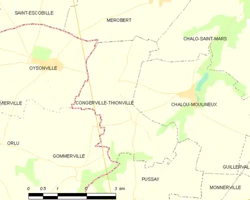 Detailkaart van de gemeente