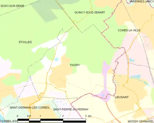 Detailkaart van de gemeente