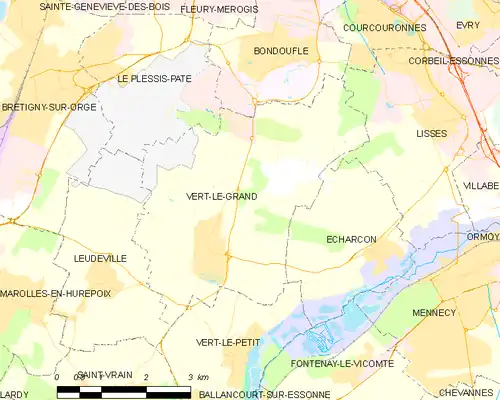 Detailkaart van de gemeente