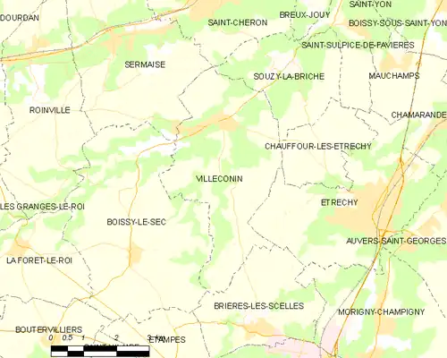 Detailkaart van de gemeente