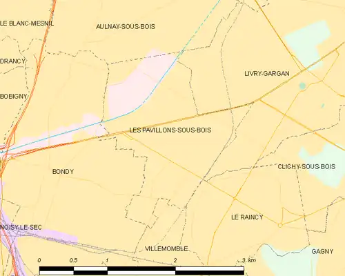 Detailkaart van de gemeente