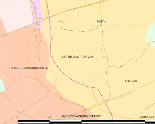 Detailkaart van de gemeente