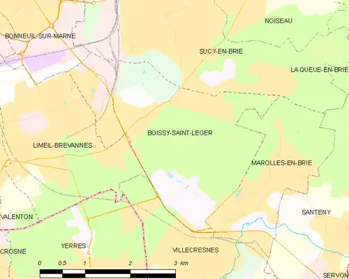 Detailkaart van de gemeente